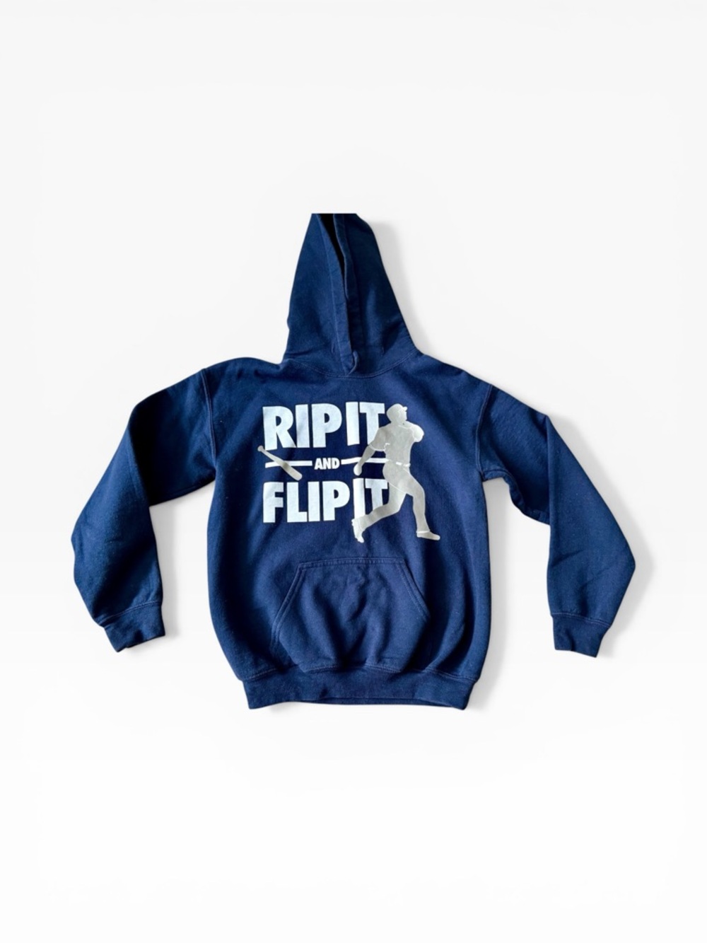 Navy "Rip It and Flip It" Graphic Hoodie